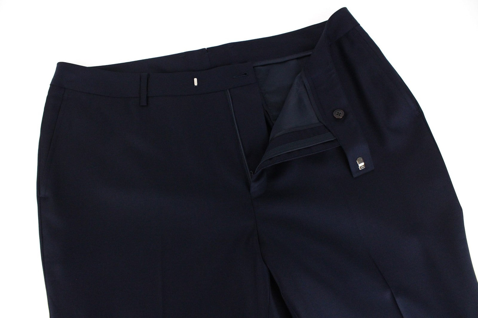 SUITSUPPLY Robin Women's Trousers ~W39/L26 Wool Blue Flat Front Slim Formal