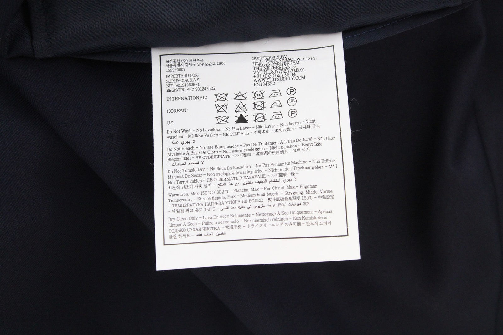 SUITSUPPLY Robin Women's Trousers ~W39/L26 Wool Blue Flat Front Slim Formal