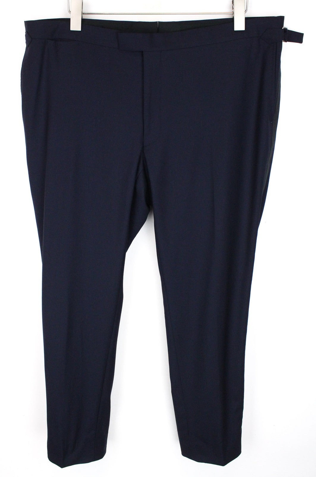 SUITSUPPLY Lazio Men's Trousers UK48R Slim Wool Twill Blue Flat Front Formal