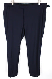 SUITSUPPLY Lazio Men's Trousers UK48R Slim Wool Twill Blue Flat Front Formal