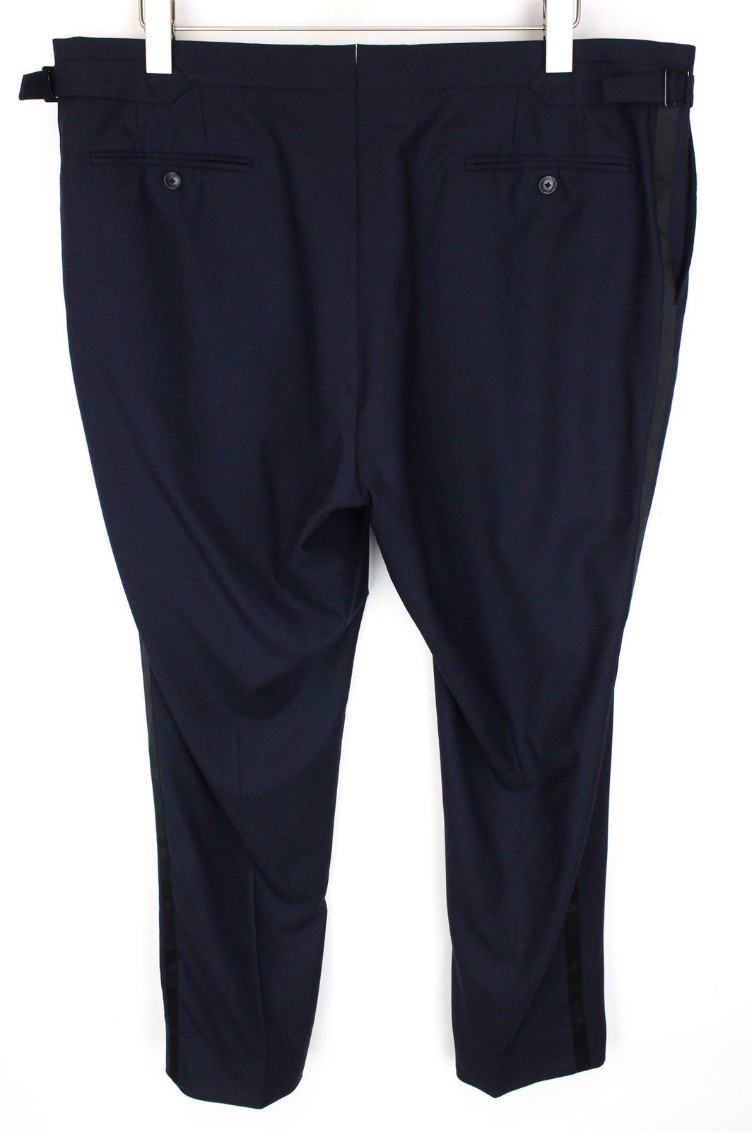 SUITSUPPLY Lazio Men's Trousers UK48R Slim Wool Twill Blue Flat Front Formal