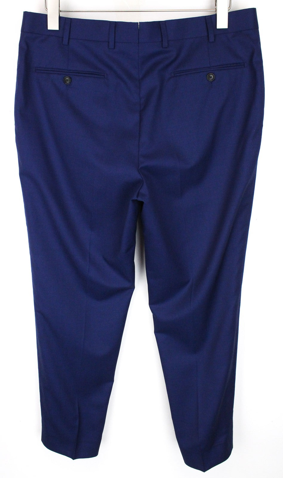 SUITSUPPLY Brescia Men's Trousers UK42 Slim Wool Twill Blue Flat Front Formal