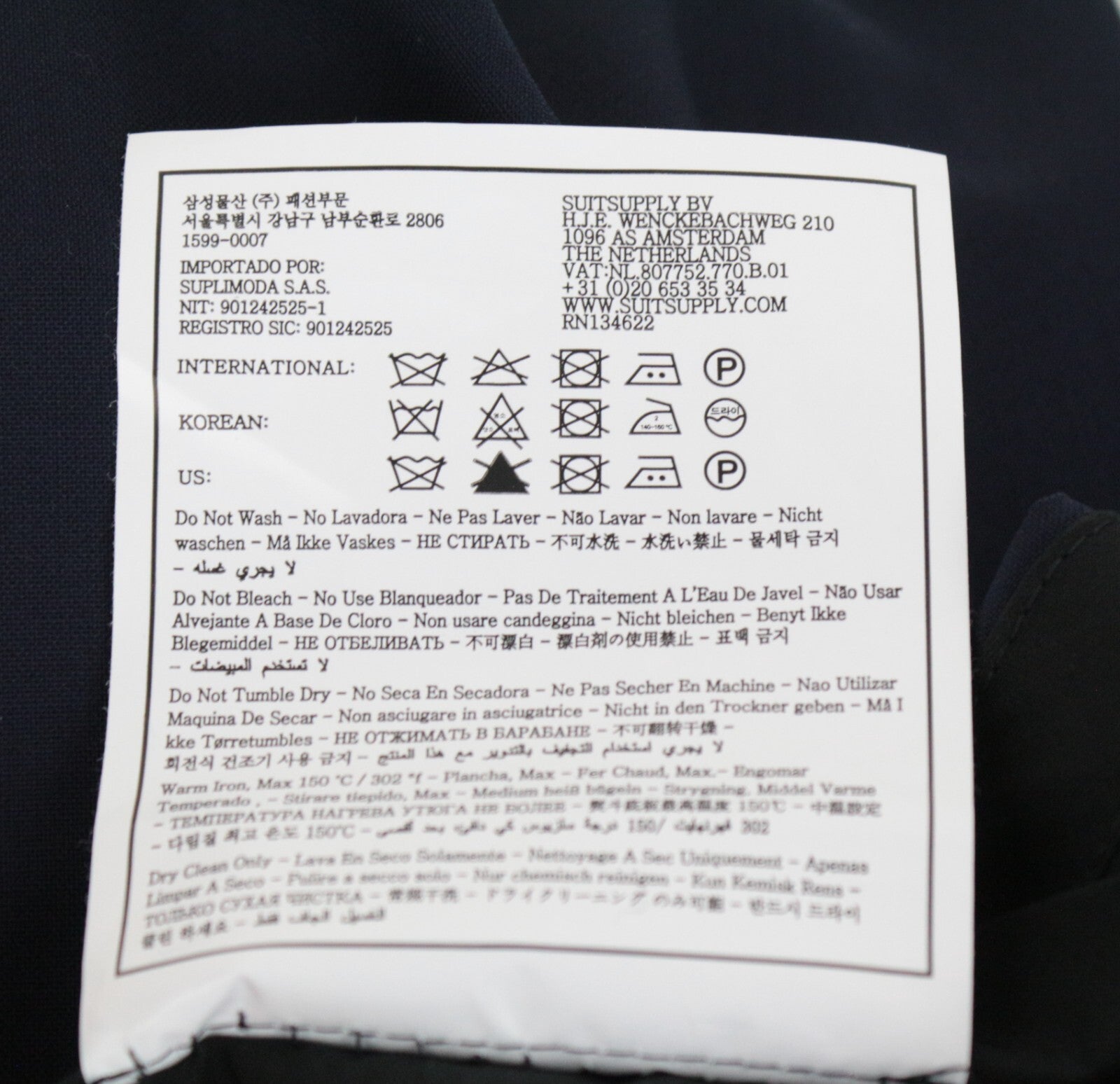 SUITSUPPLY La Spalla Men's Suit UK46R Blue Slim Wool Peak Lapel 2 Piece