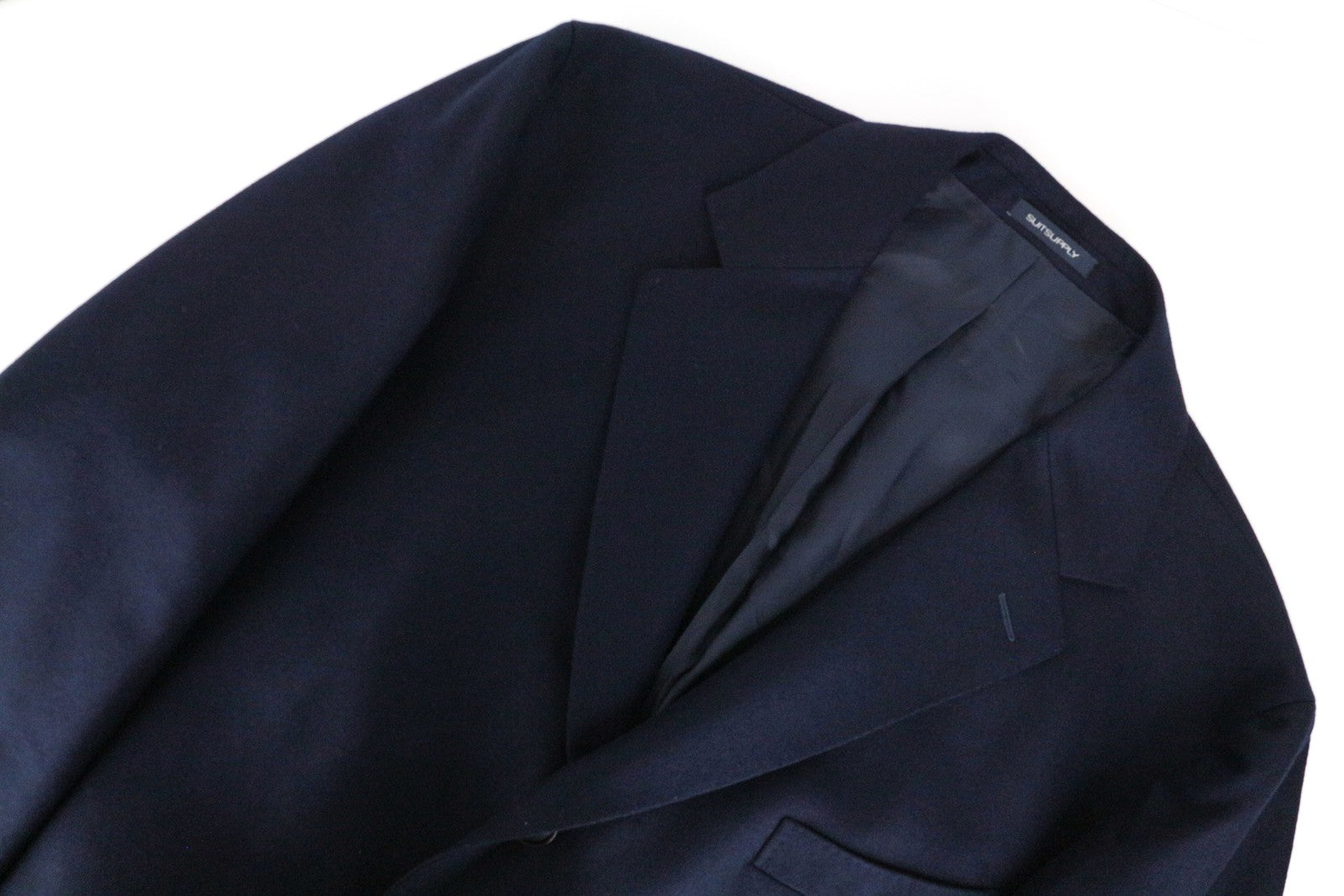 SUITSUPPLY Vicenza Men's Coat UK54R Navy Wool Single-Breasted Mid Overcoat