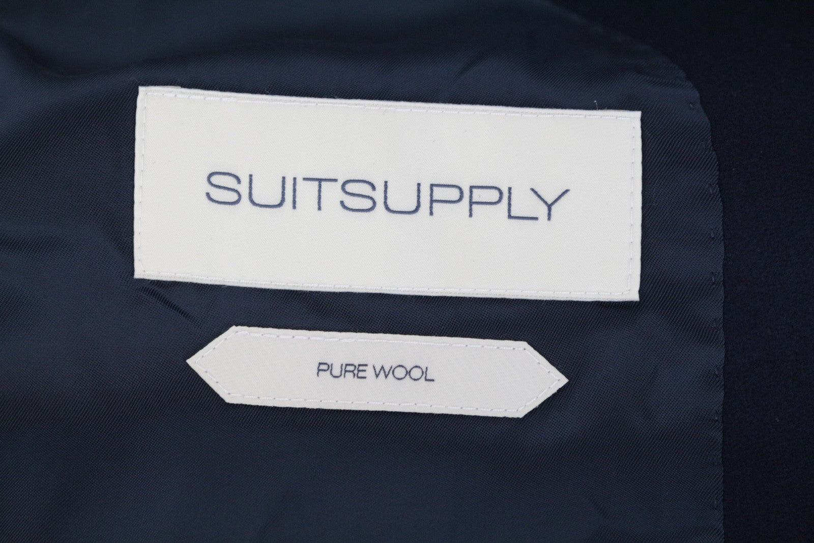 SUITSUPPLY Vicenza Men's Coat UK54R Navy Wool Single-Breasted Mid Overcoat