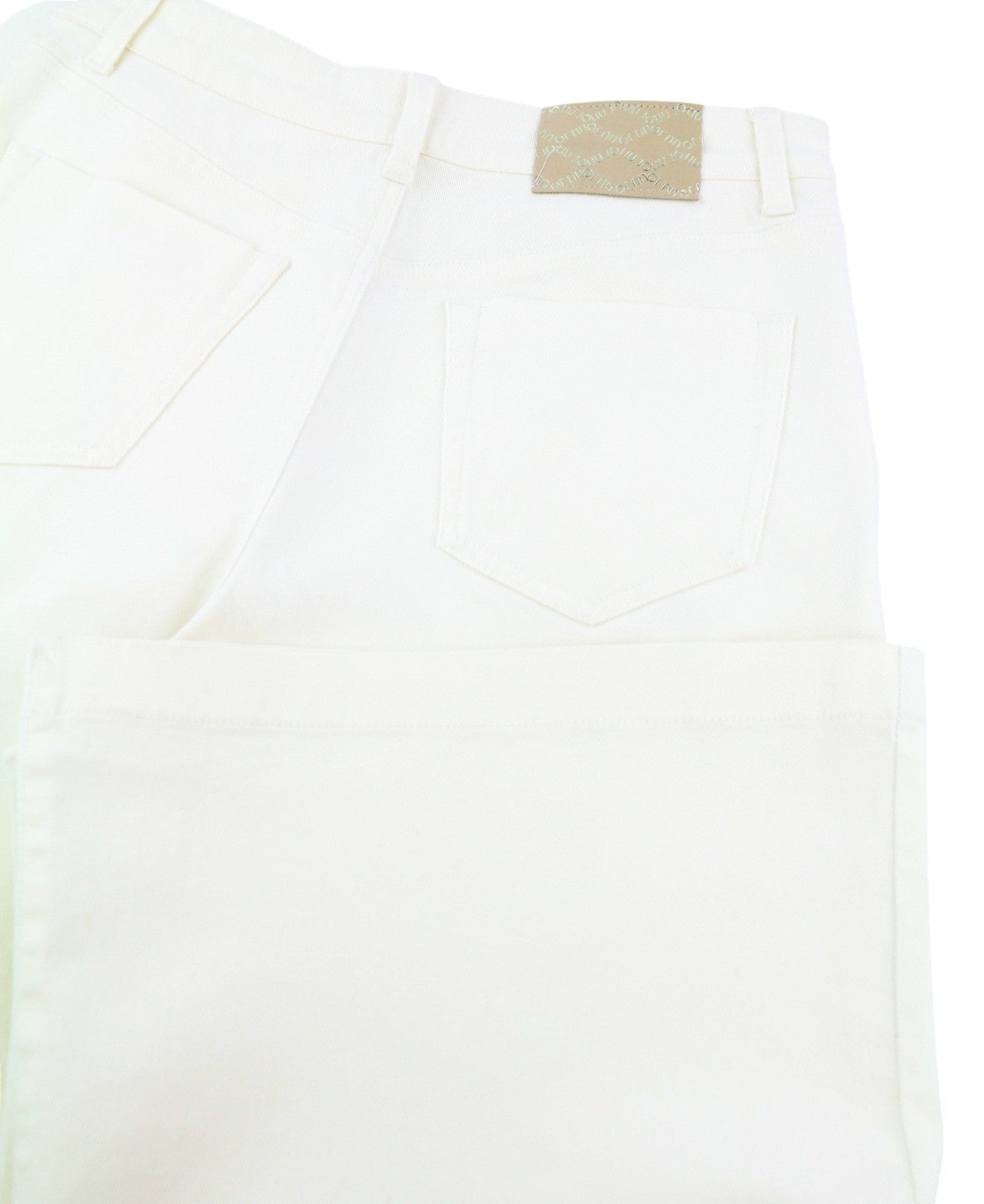 LIU JO Flare Frog Women Jeans W28 High Waist Wide Leg Zip Fly Denim Light White