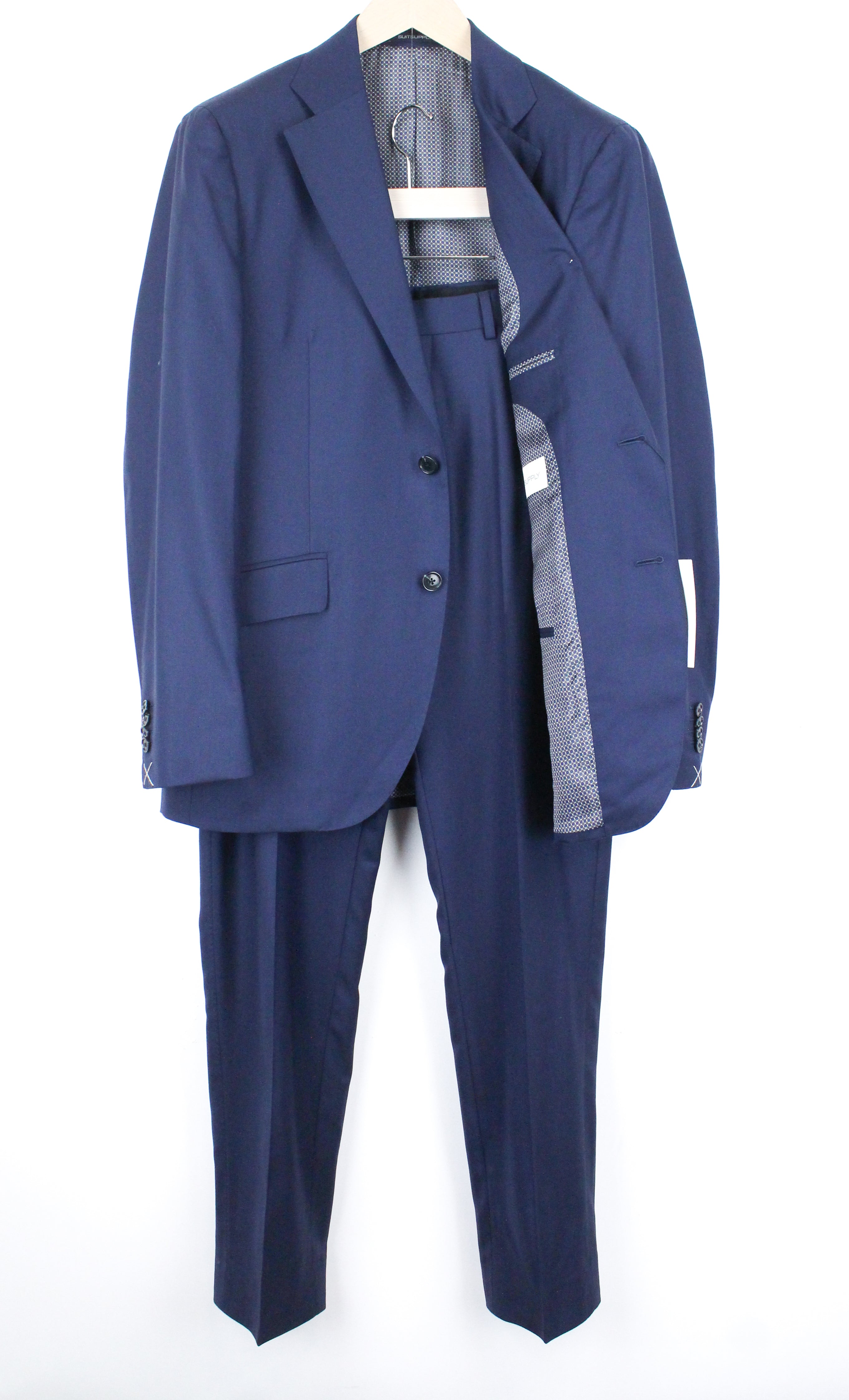 SUITSUPPLY La Spalla Men's Suit UK40R Blue Wool 2-Piece Lined Suit