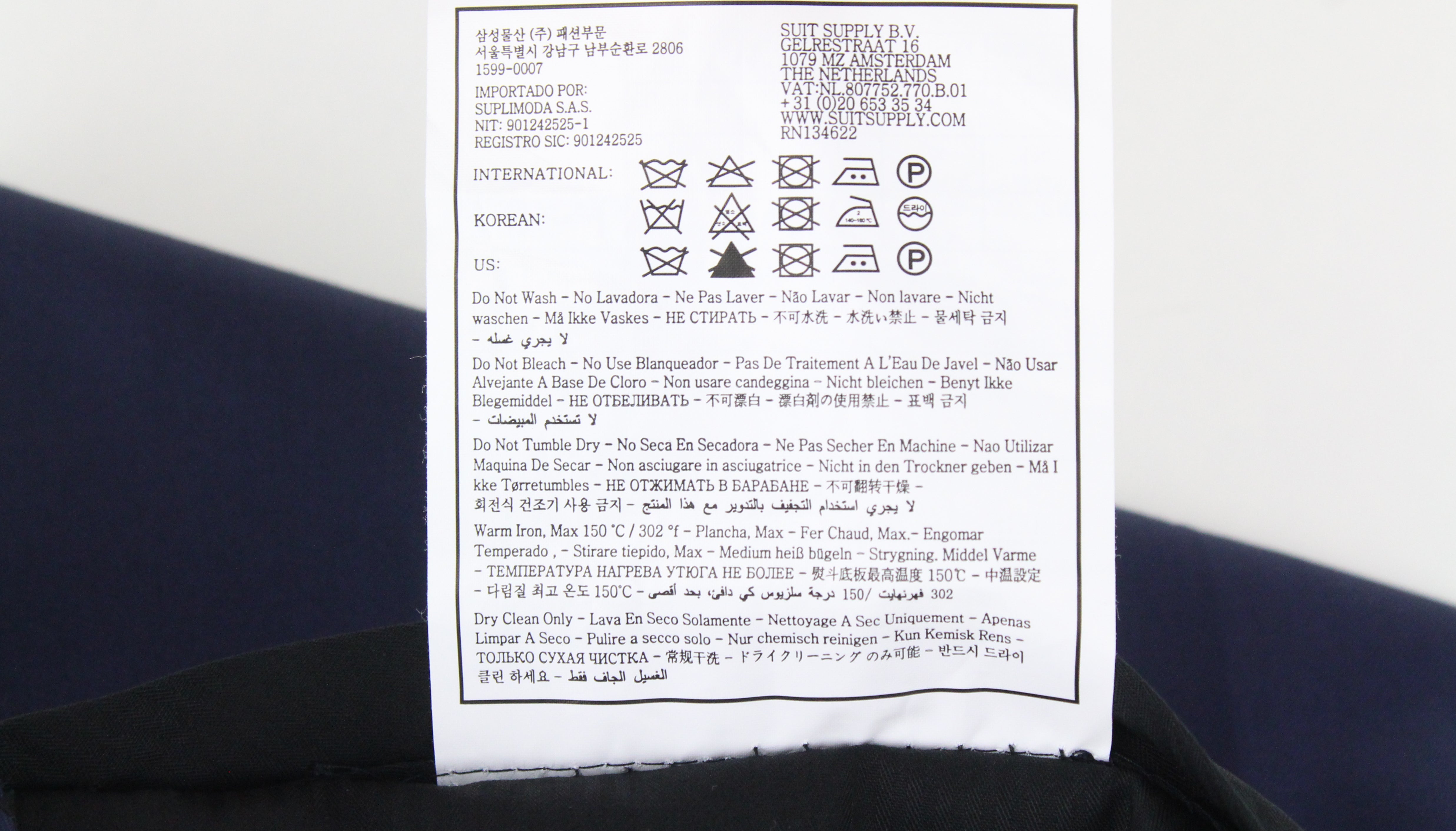 SUITSUPPLY La Spalla Men's Suit UK40R Blue Wool 2-Piece Lined Suit