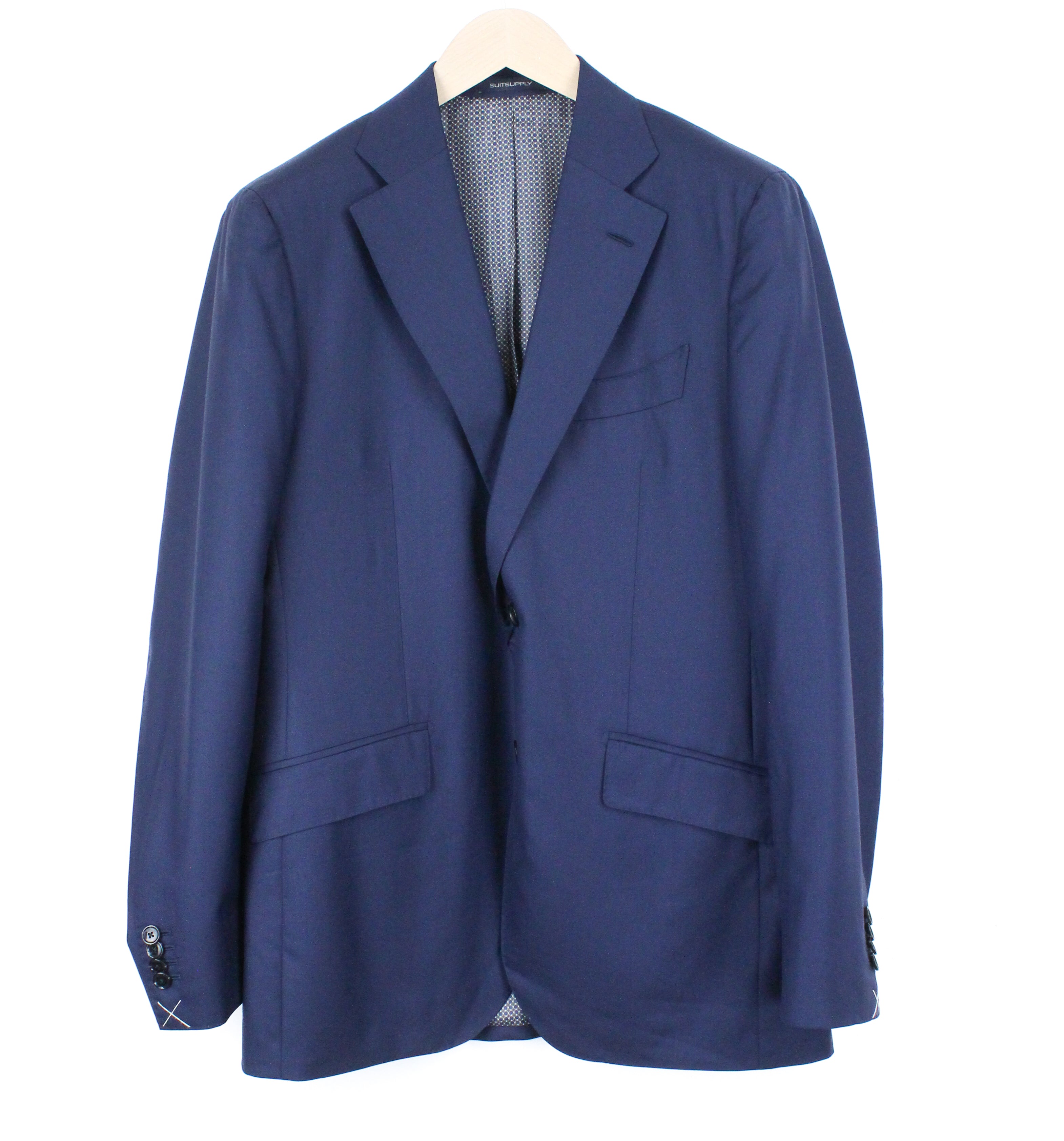 SUITSUPPLY La Spalla Men's Suit UK40R Blue Wool 2-Piece Lined Suit