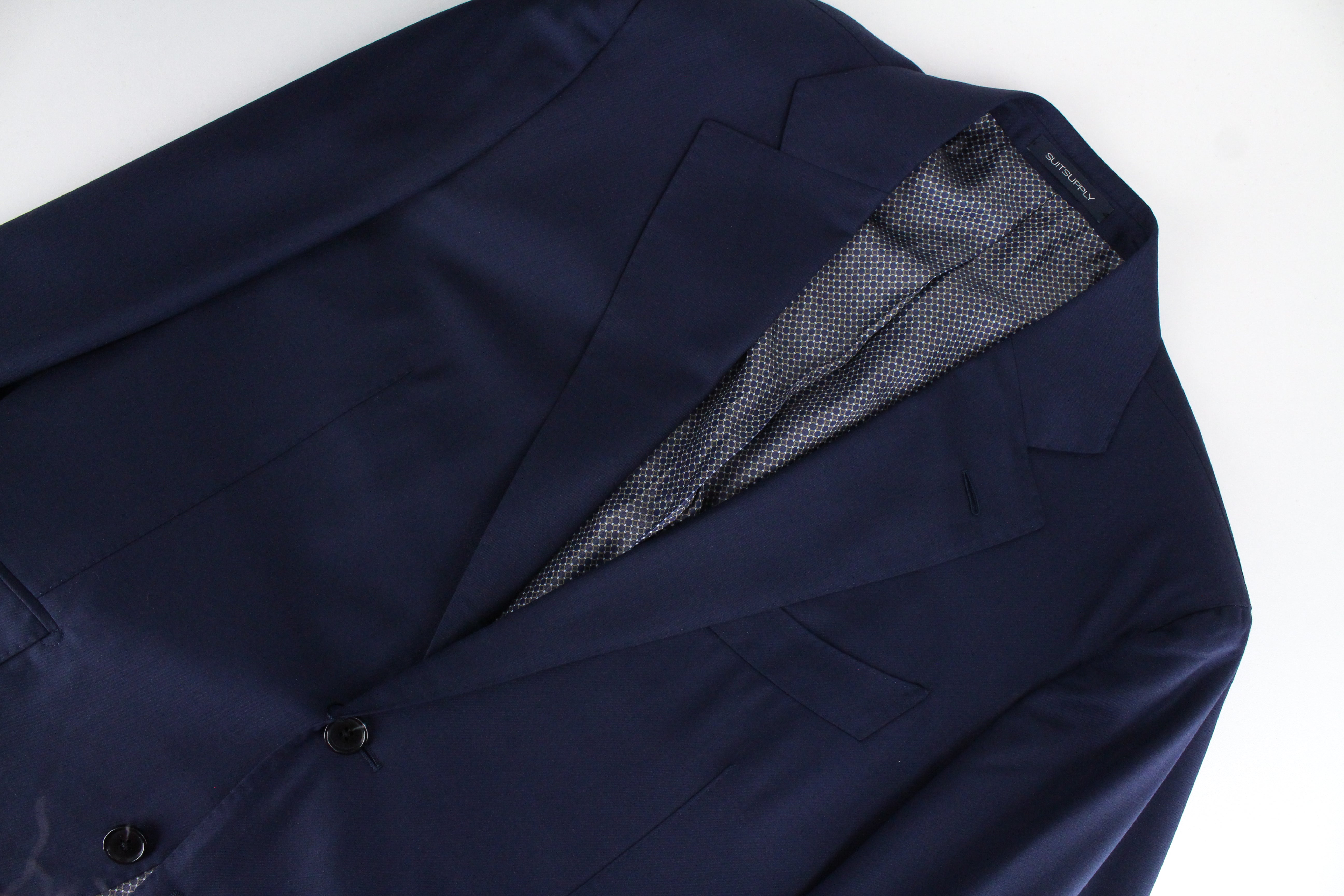 SUITSUPPLY La Spalla Men's Suit UK40R Blue Wool 2-Piece Lined Suit