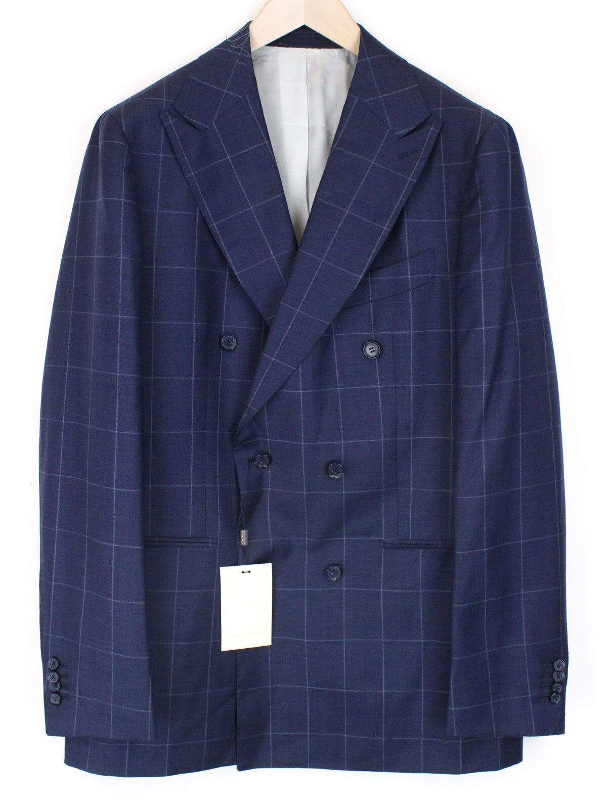 SUITSUPPLY Soho Men's Suit 2-Piece UK44L Blue Wool Double-Breasted Checked