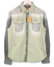 GOOD GENES Men's Shirt S Green Stretch Cotton Washed Overshirt