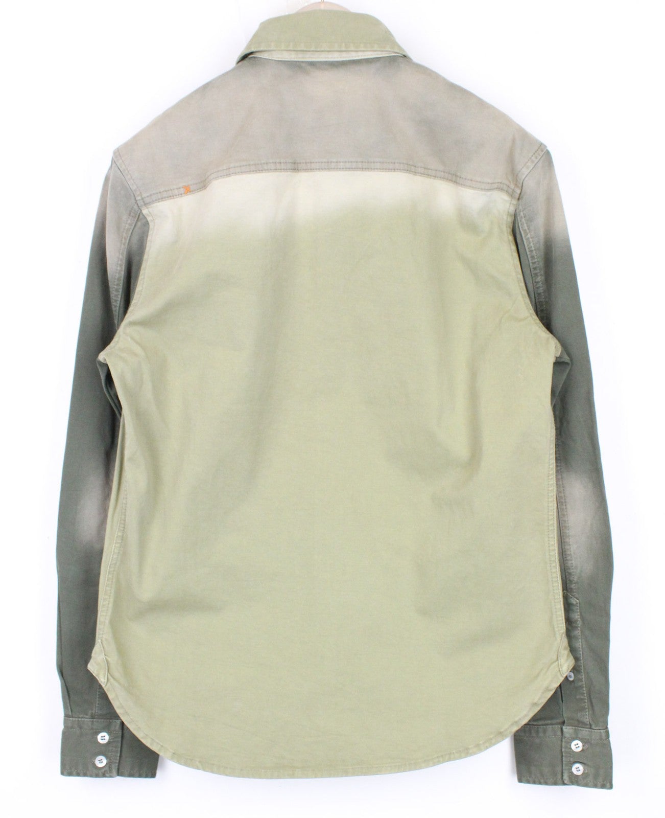 GOOD GENES Men's Shirt S Green Stretch Cotton Washed Overshirt