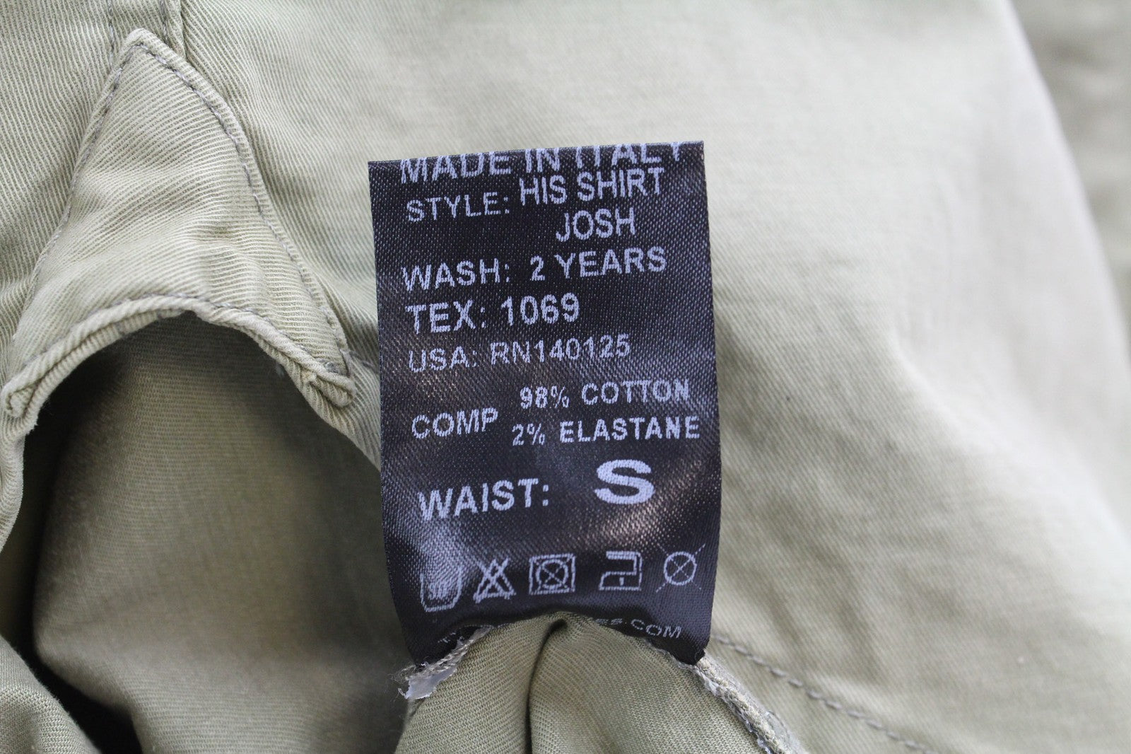 GOOD GENES Men's Shirt S Green Stretch Cotton Washed Overshirt