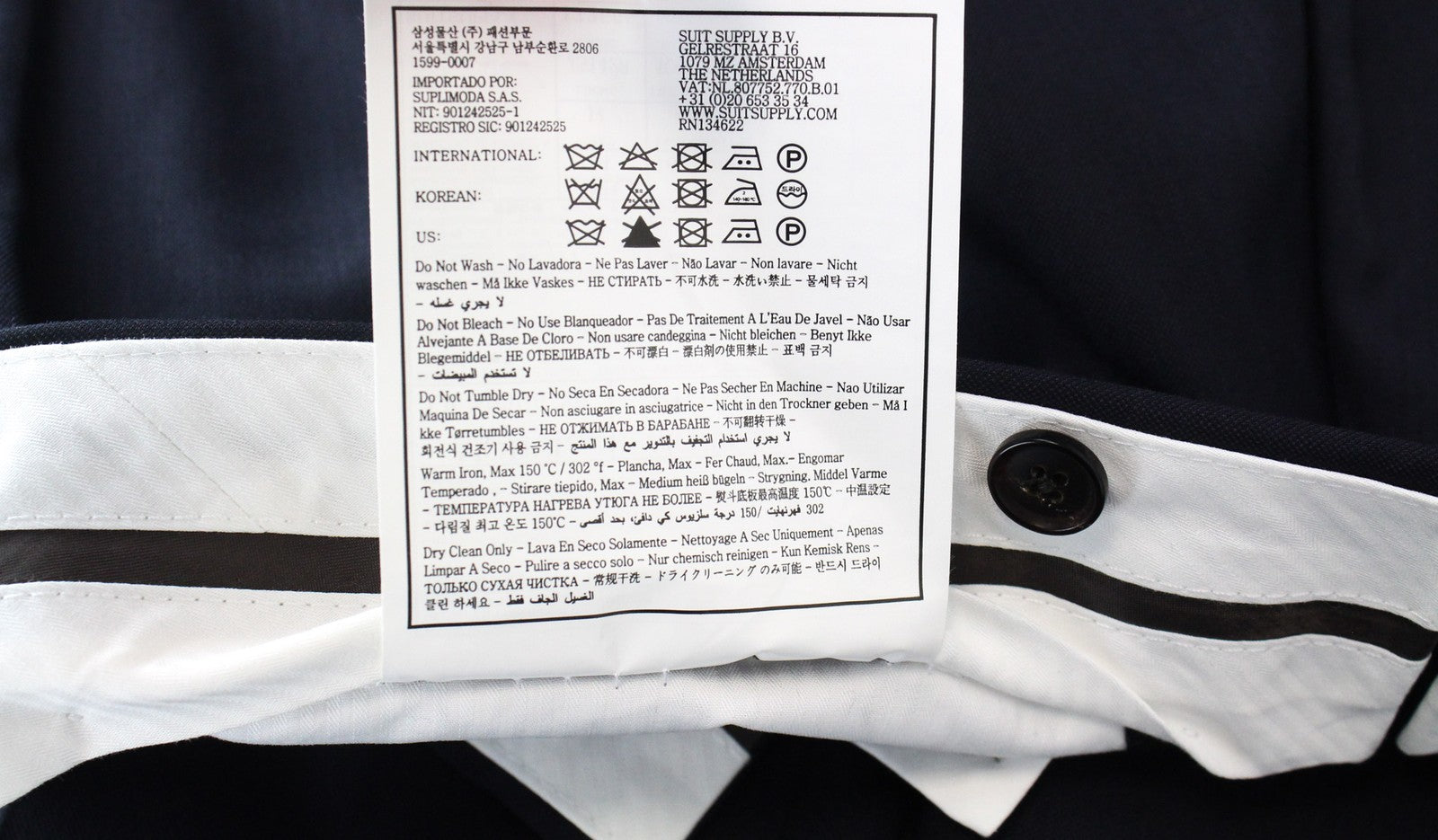 SUITSUPPLY Lazio La Spalla Men's Suit UK34R Blue Navy Slim Wool 3 Piece