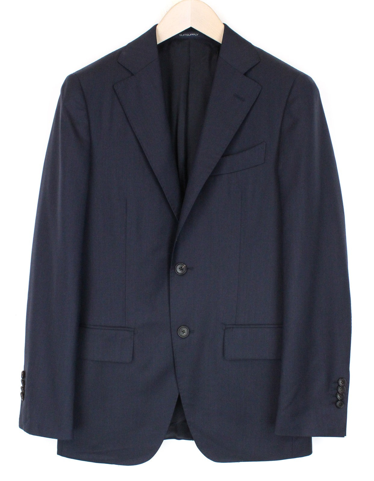 SUITSUPPLY Lazio La Spalla Men's Suit UK34R Blue Navy Slim Wool 3 Piece