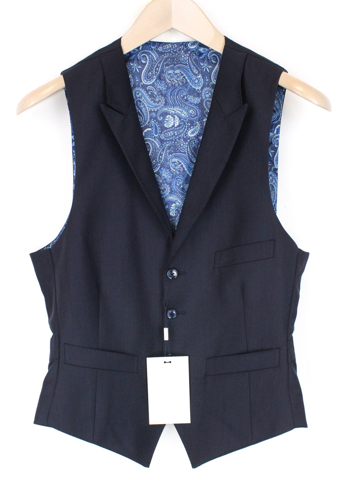 SUITSUPPLY Lazio La Spalla Men's Suit UK34R Blue Navy Slim Wool 3 Piece