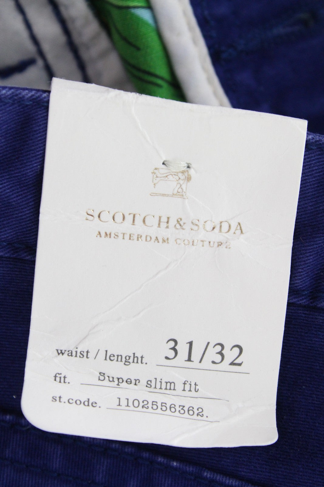 SCOTCH & SODA Dylan Men's W31/L32 Deep Blue Slim Stretch Fit Jeans
