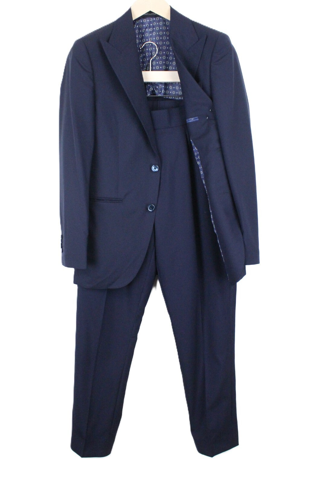 SUITSUPPLY La Spalla Men's Suit UK34R Blue Wool Lined 2-Piece Peak