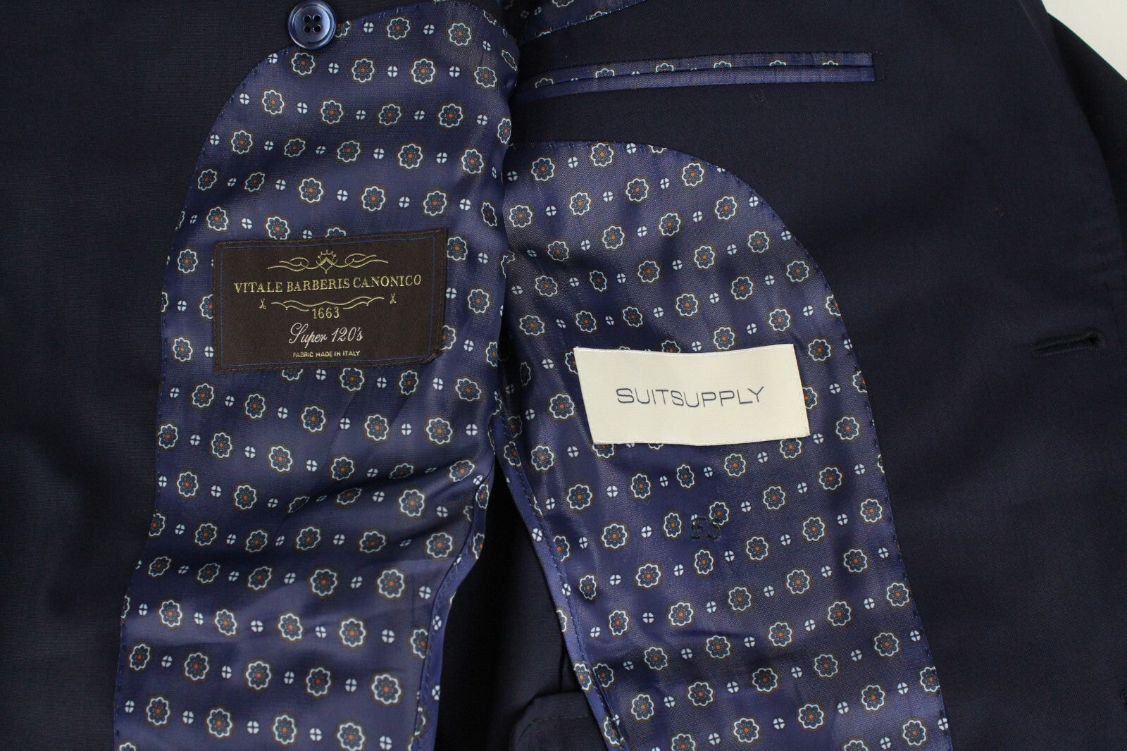 SUITSUPPLY La Spalla Men's Suit UK34R Blue Wool Lined 2-Piece Peak