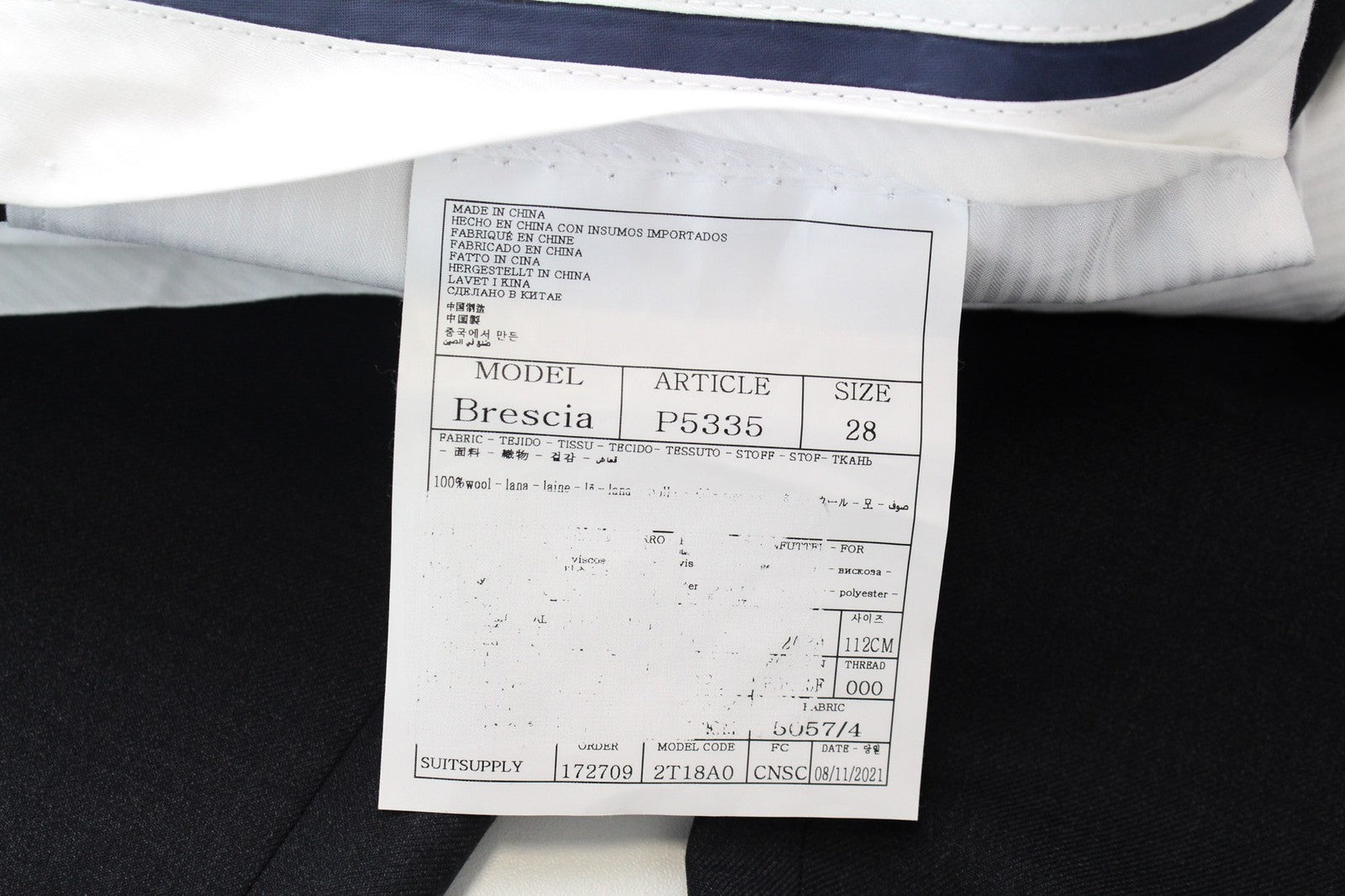 SUITSUPPLY Napoli Men's Suit UK46S Blue Wool Lined Classic 2-Piece