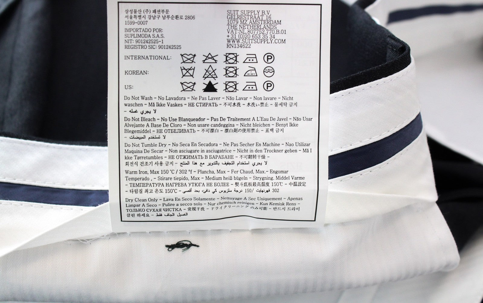 SUITSUPPLY Napoli Men's Suit UK46S Blue Wool Lined Classic 2-Piece