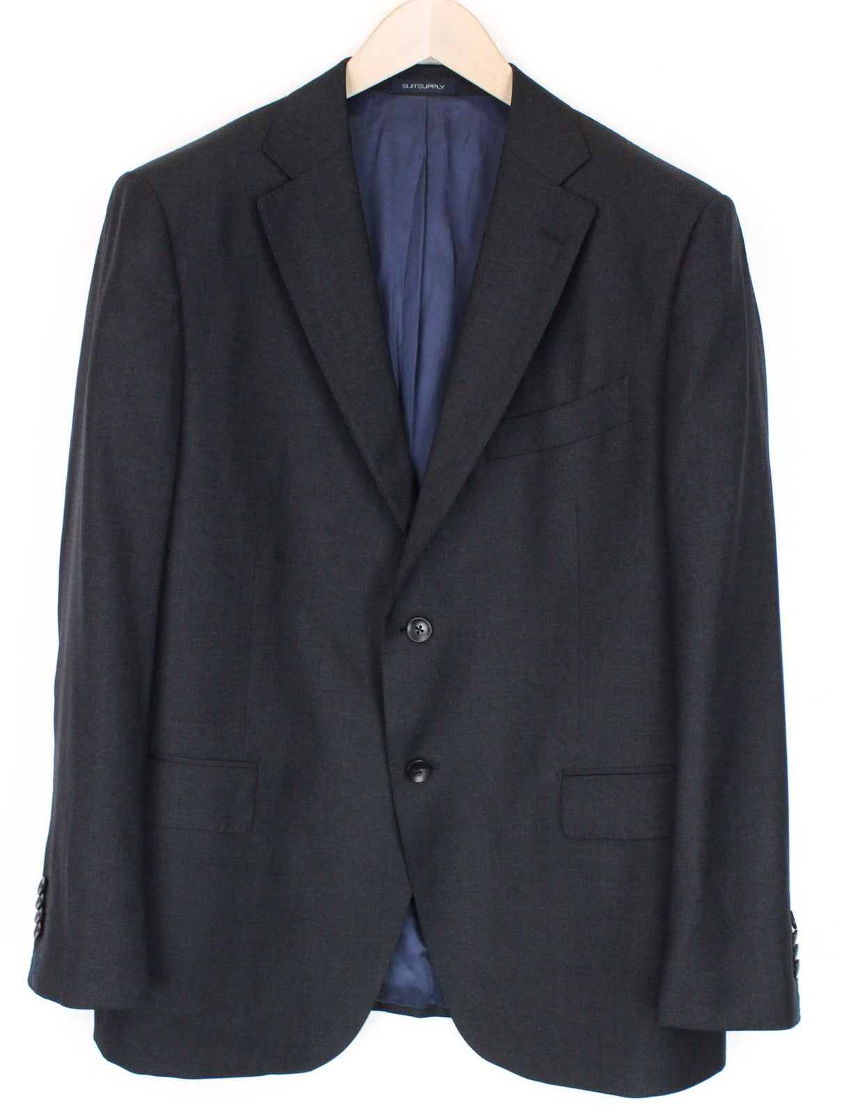 SUITSUPPLY Napoli Men's Suit UK46S Blue Wool Lined Classic 2-Piece