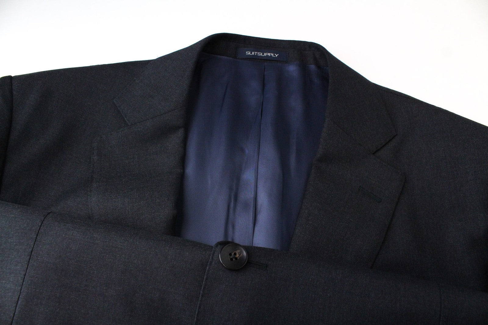 SUITSUPPLY Napoli Men's Suit UK46S Blue Wool Lined Classic 2-Piece