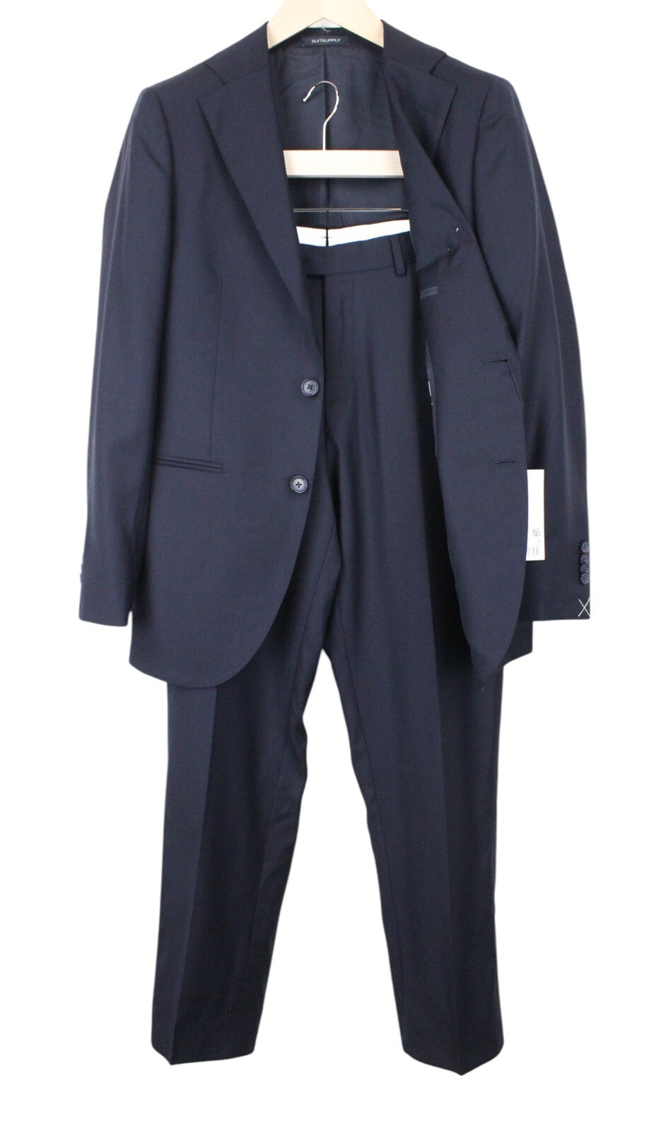 SUITSUPPLY La Spalla Men's Suit UK36R Blue Wool 2-Piece Classic Cut