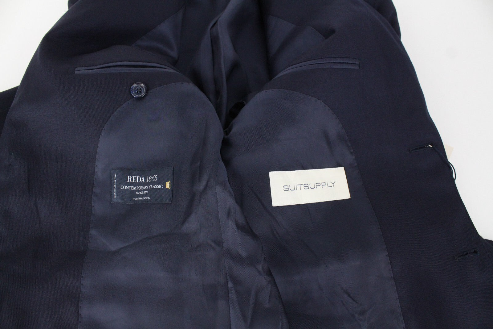 SUITSUPPLY La Spalla Men's Suit UK36R Blue Wool 2-Piece Classic Cut