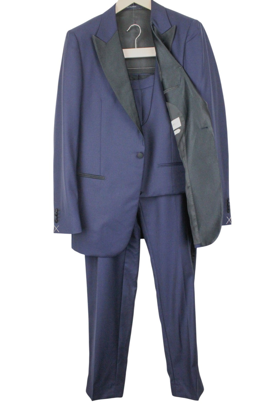 SUITSUPPLY Lazio Tuxedo Men's Suit UK42L Blue Wool Slim 3-Piece S130