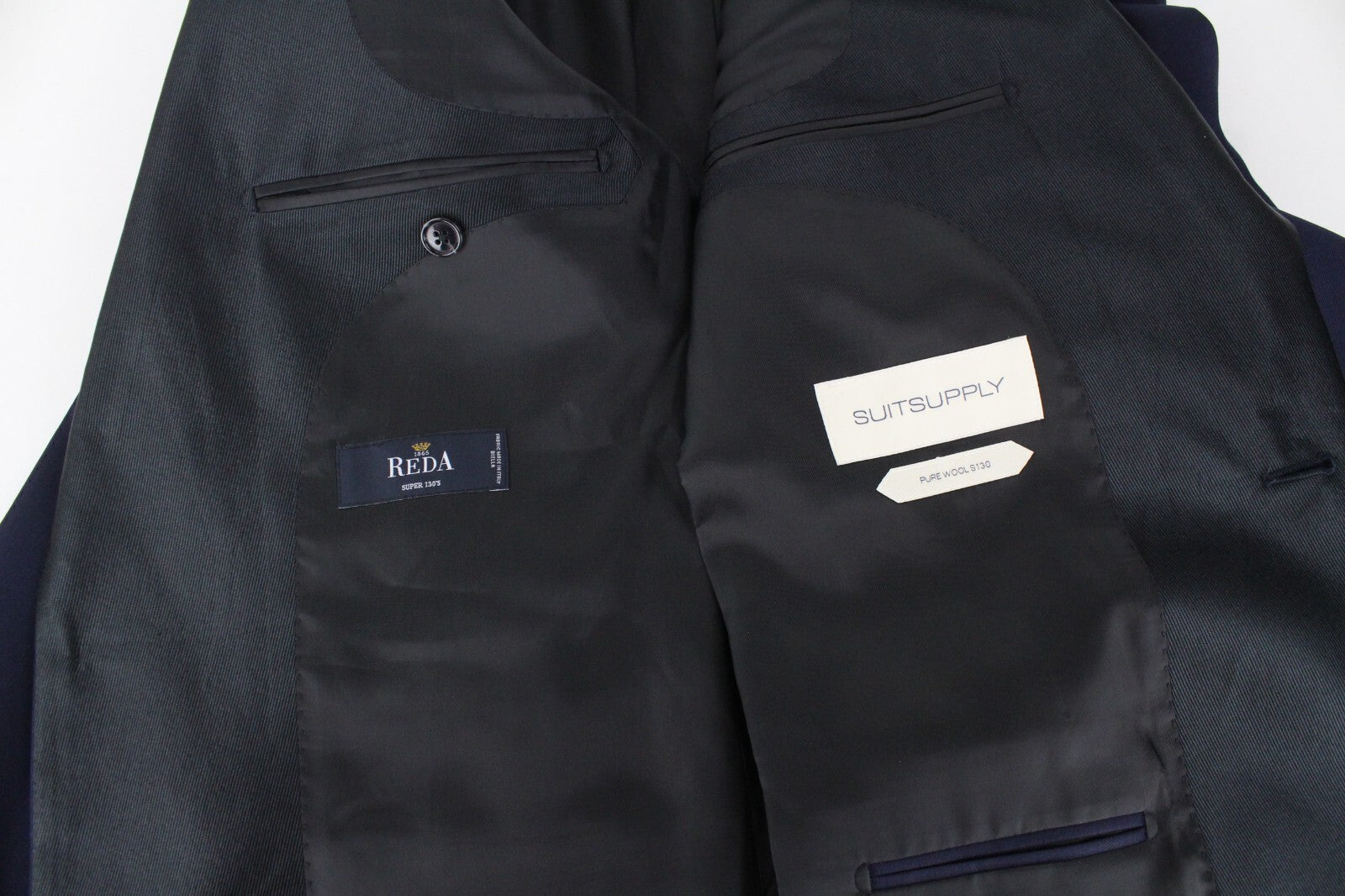 SUITSUPPLY Lazio Tuxedo Men's Suit UK42L Blue Wool Slim 3-Piece S130