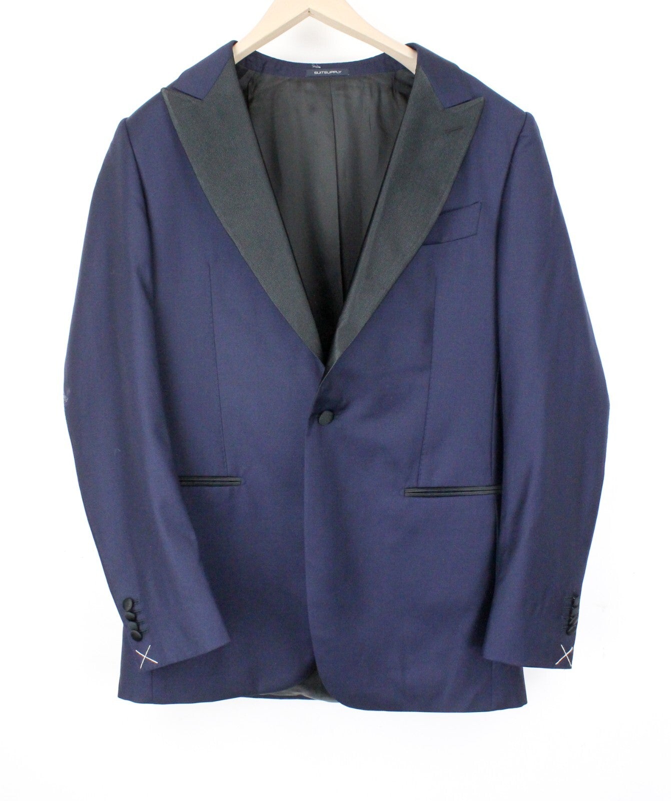 SUITSUPPLY Lazio Tuxedo Men's Suit UK42L Blue Wool Slim 3-Piece S130