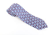 SUITSUPPLY Men's Tie 148x8cm Blue/Red Patterned Linen Pointed-End