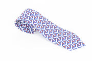 SUITSUPPLY Men's Tie 148x8cm Blue/Red Linen Patterned Formal Style