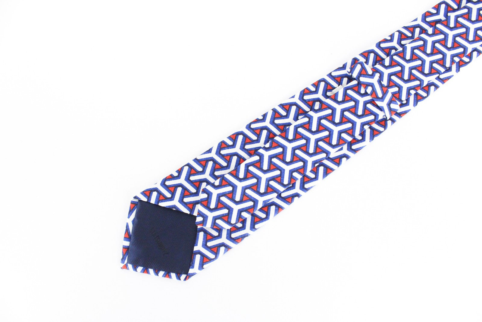 SUITSUPPLY Men's Tie 148x8cm Blue/Red Linen Patterned Formal Style