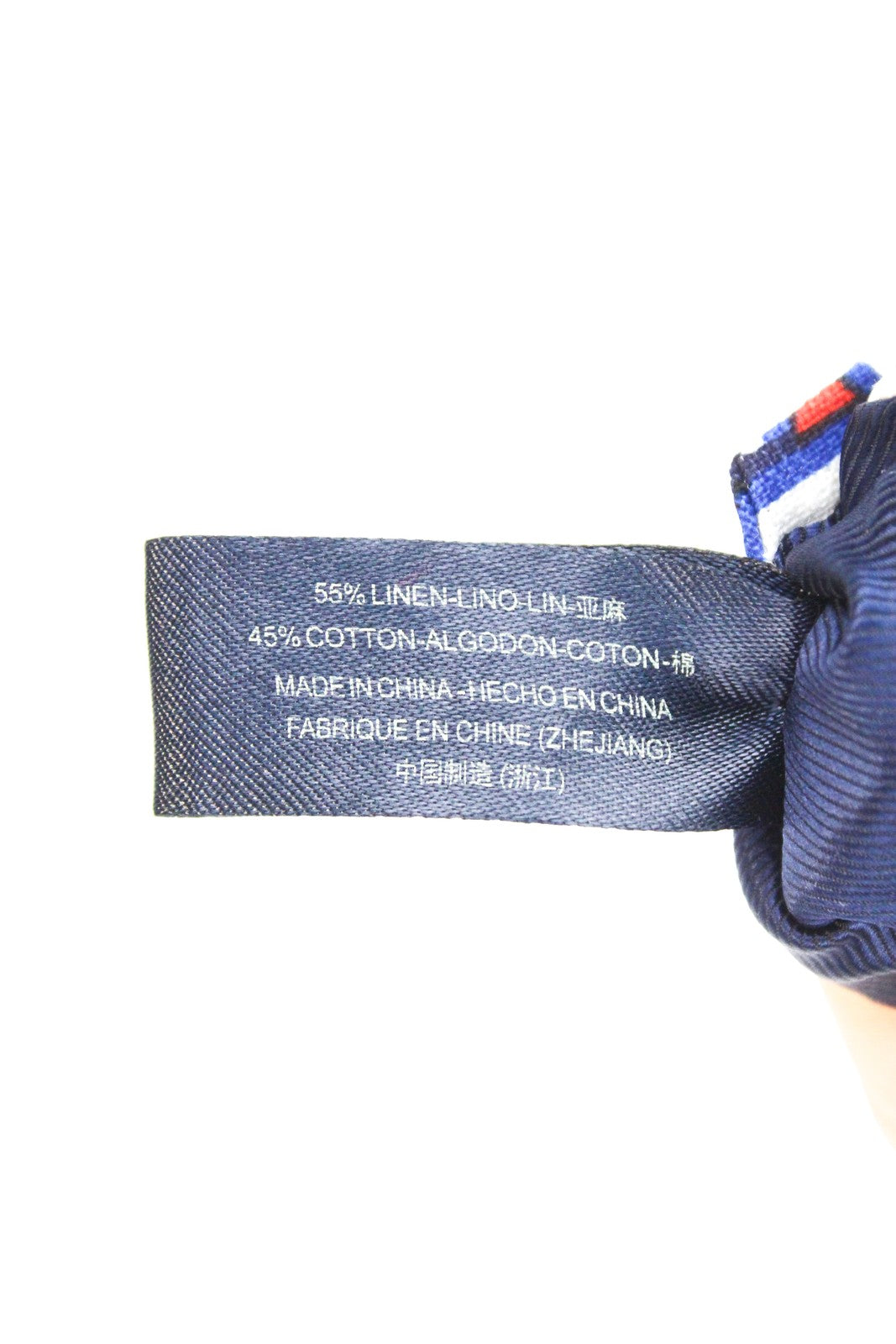 SUITSUPPLY Men's Tie 148x8cm Blue/Red Linen Patterned Formal Style