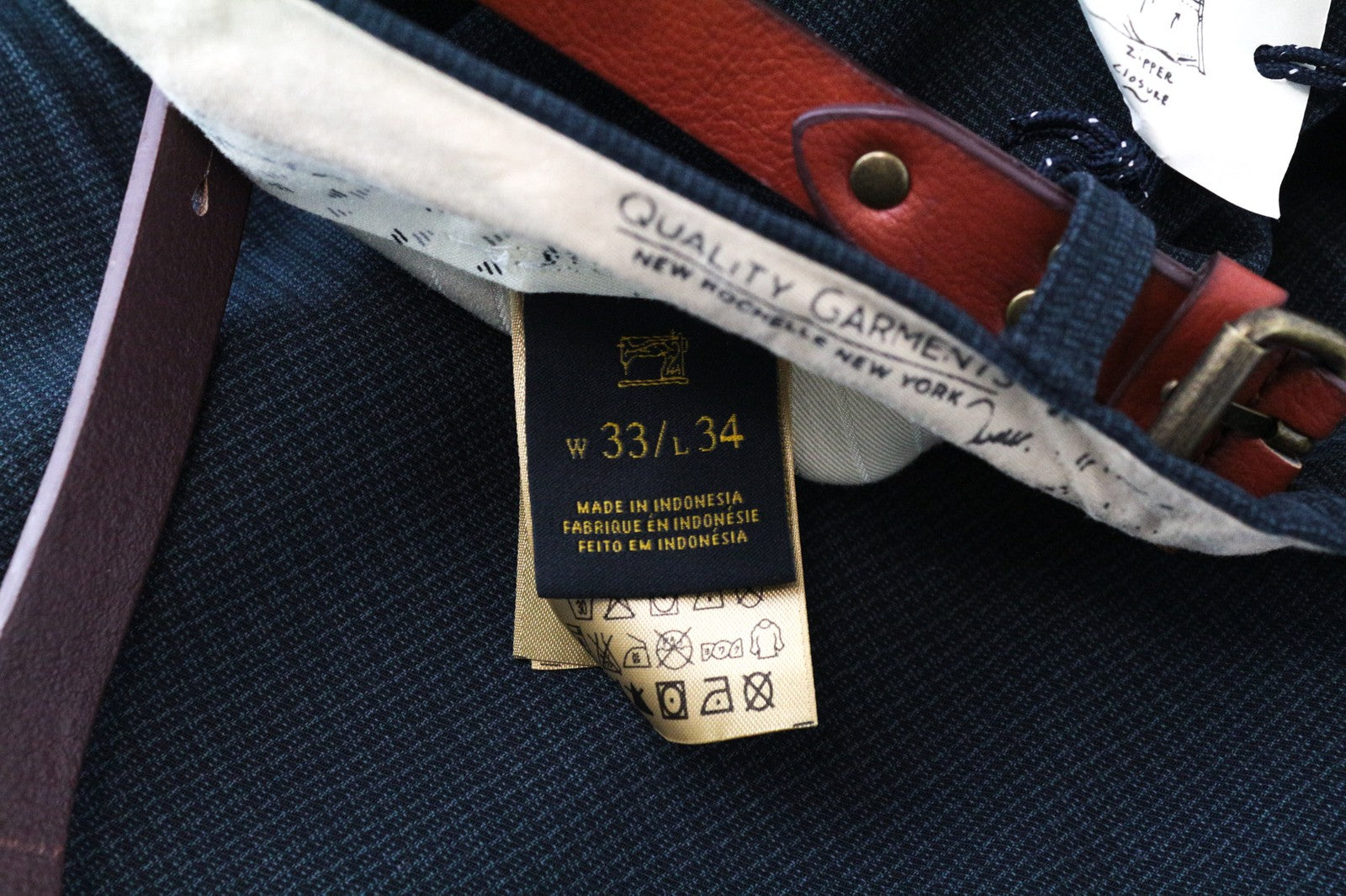 SCOTCH & SODA Stuart Men's W33/L34 Blue Slim Cotton Trousers Pleated