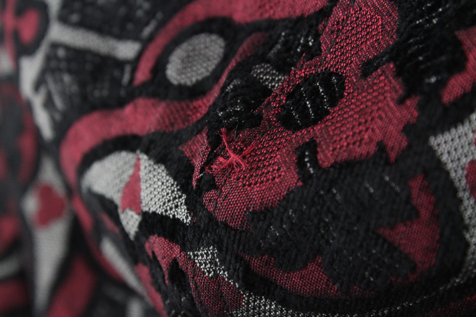 DESIGUAL Sagitario Women's Coat ~38 Hooded Red/Grey Zip Patterned