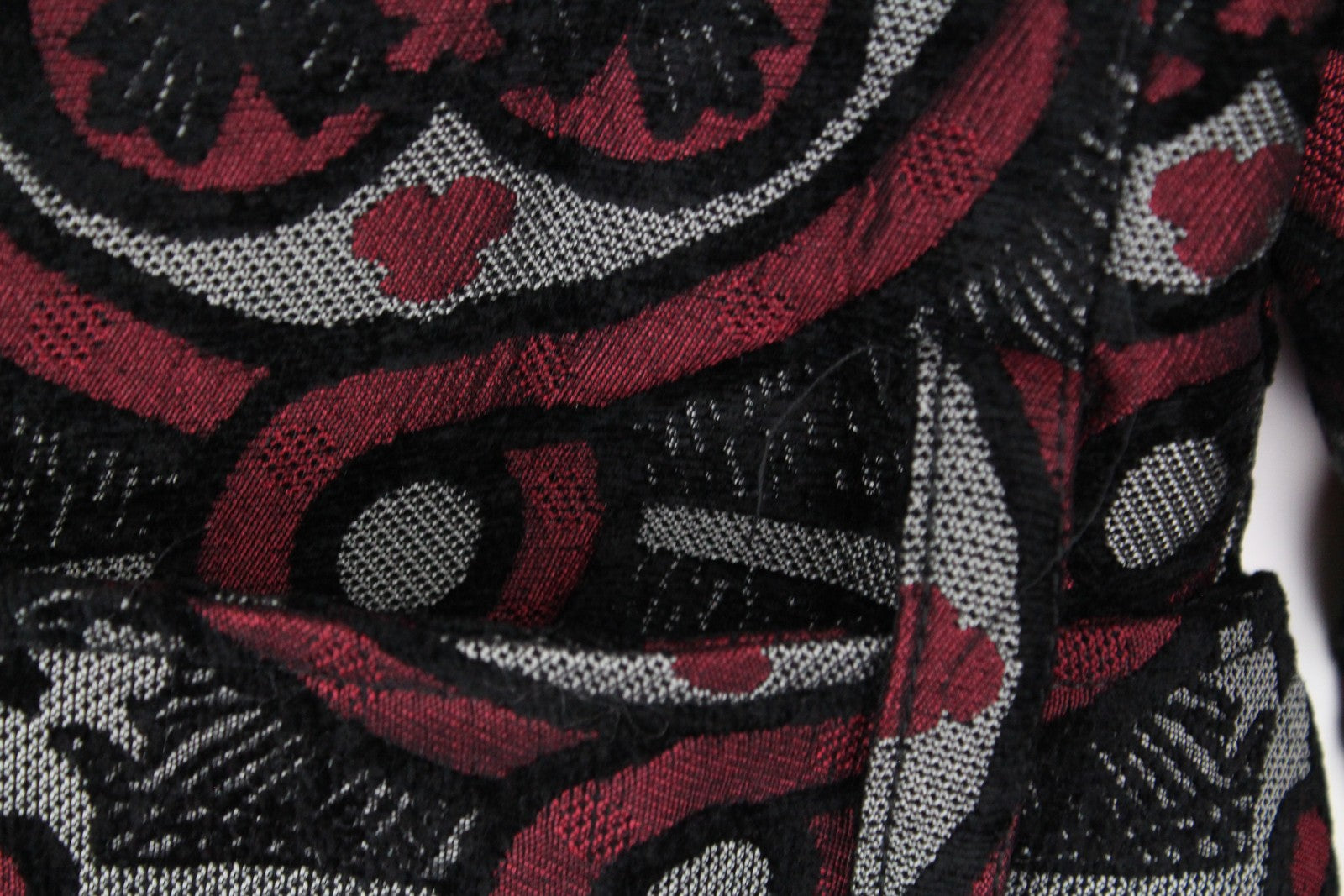 DESIGUAL Sagitario Women's Coat ~38 Hooded Red/Grey Zip Patterned