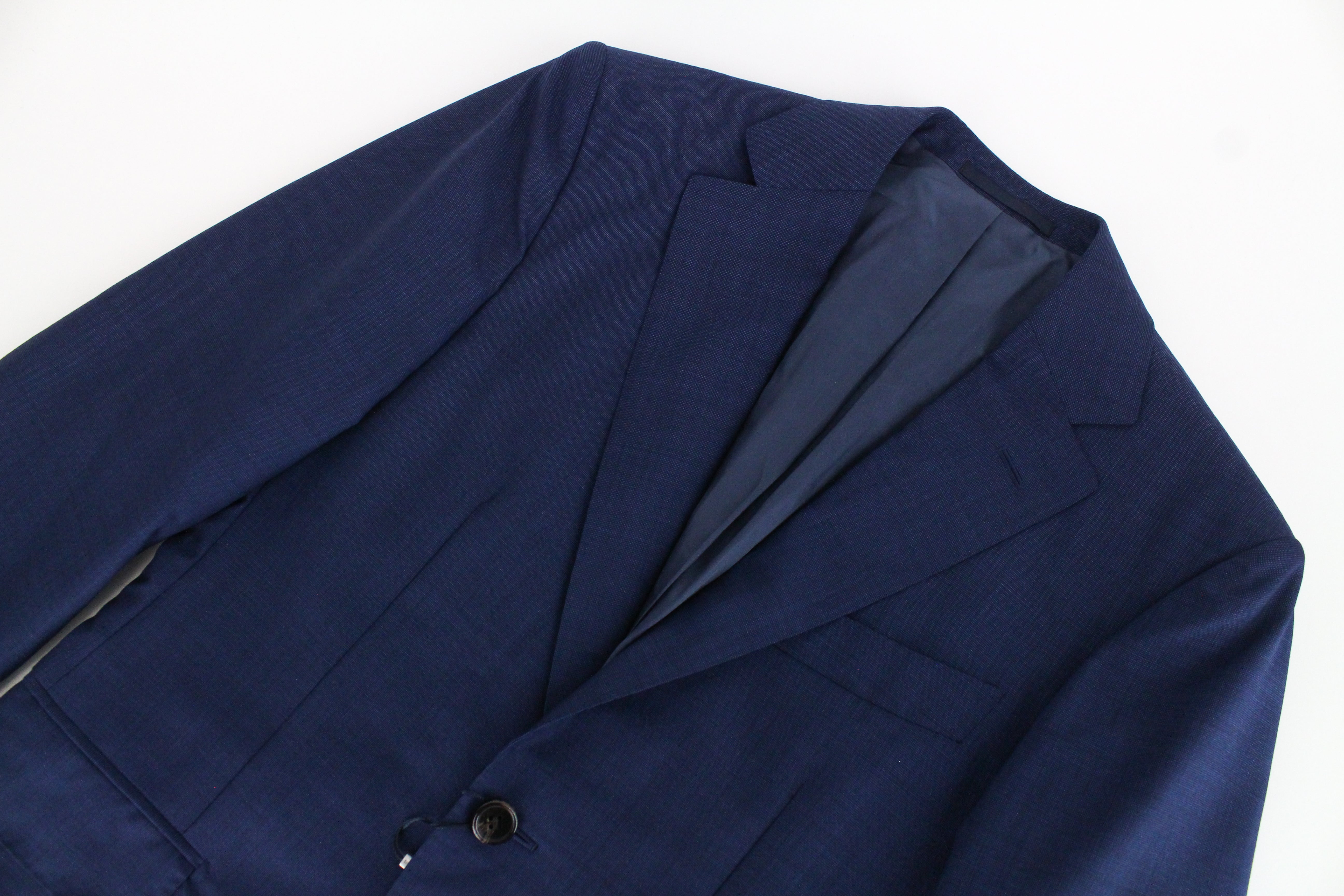 SUITSUPPLY Napoli vyriškas švarkas UK32R mėlynas S120s vilnos melanžas Blueline 