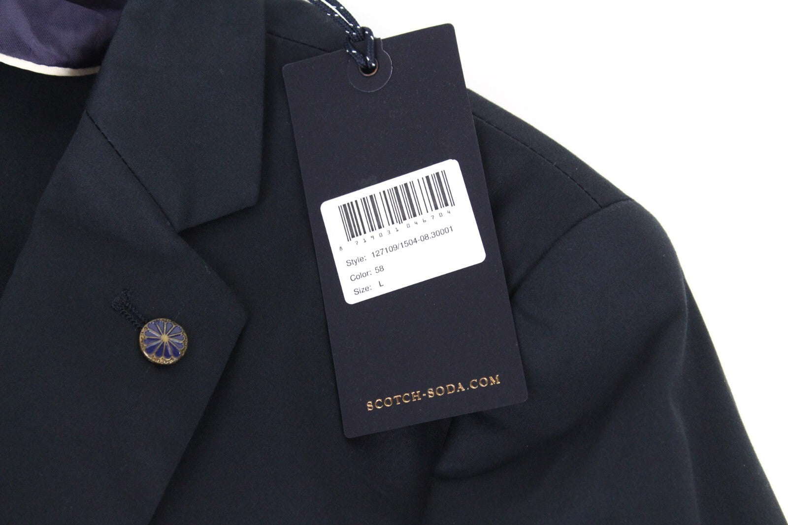 SCOTCH & SODA Ams Couture Men's Blazer L Blue Stretch Cotton Classic Formal Fit