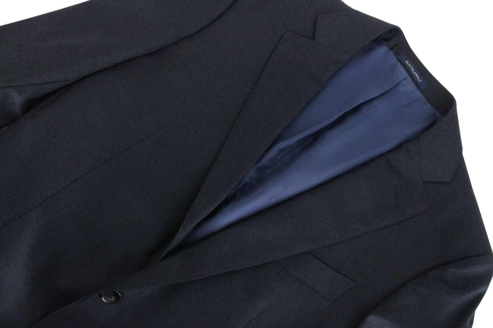 SUITSUPPLY Napoli Men's Suit UK40L Blue Melange Wool S110s 2-Piece Formal Set