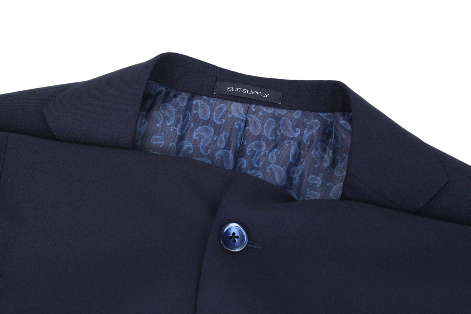 SUITSUPPLY La Spalla Men's Suit UK52S Blue Wool 2-Piece Slim Formal Classic Cut