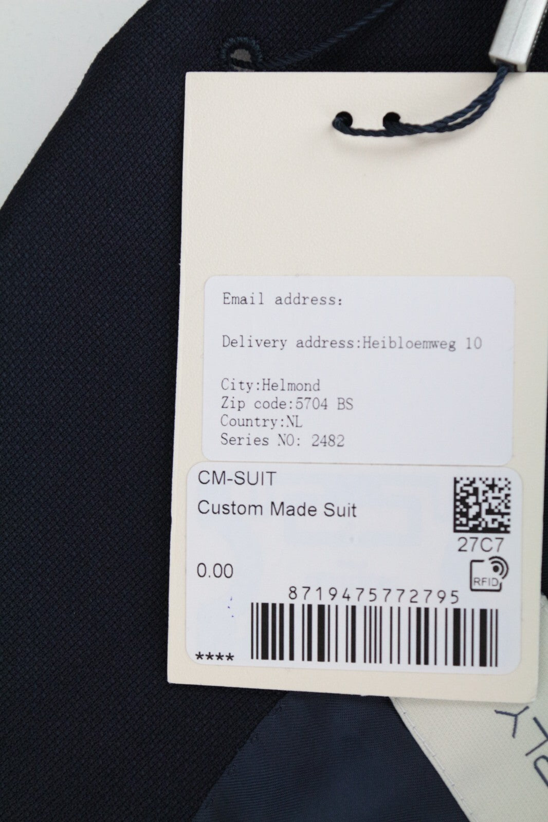 SUITSUPPLY La Spalla Men's Suit UK36R Blue 2-Piece Slim Fit Pure Wool Business