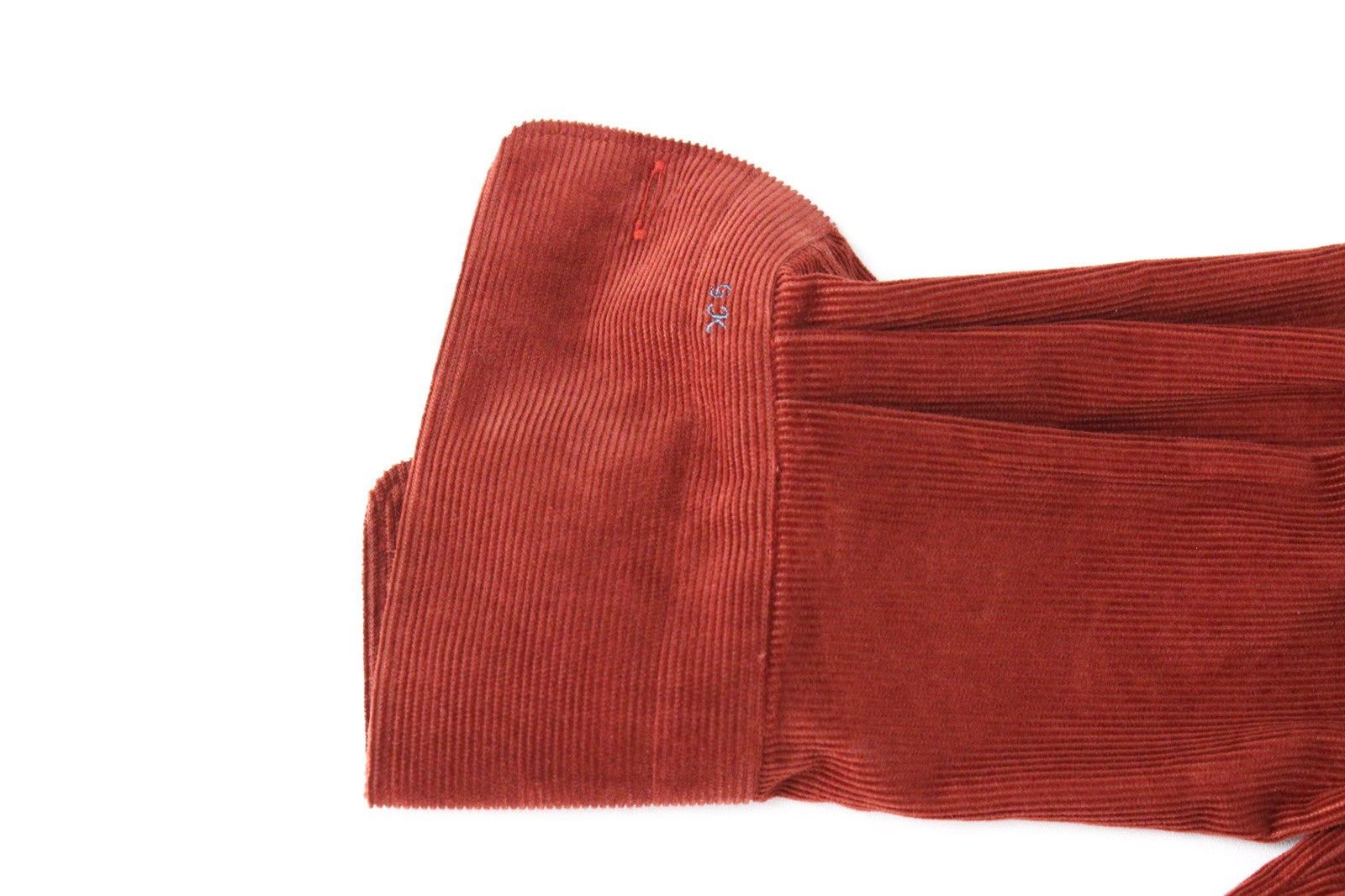 SUITSUPPLY Men's Shirt ~2XS Red Cotton Corduroy Slim Fit Velvet Button-Up Top