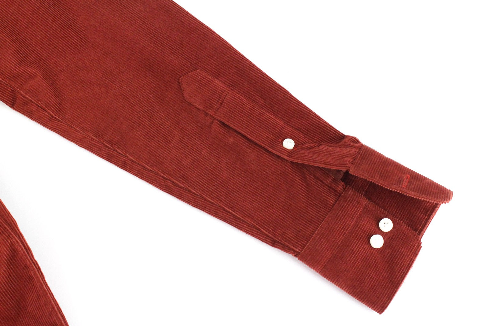 SUITSUPPLY Men's Shirt ~2XS Red Cotton Corduroy Slim Fit Velvet Button-Up Top