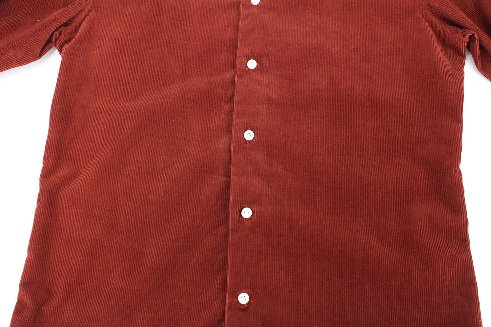 SUITSUPPLY Men's Shirt ~2XS Red Cotton Corduroy Slim Fit Velvet Button-Up Top