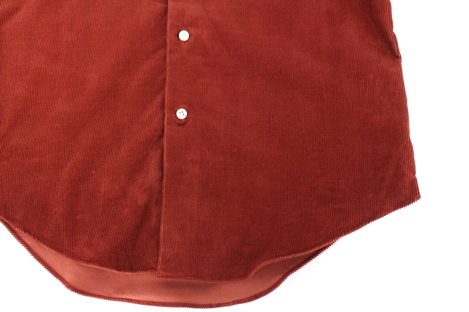 SUITSUPPLY Men's Shirt ~2XS Red Cotton Corduroy Slim Fit Velvet Button-Up Top