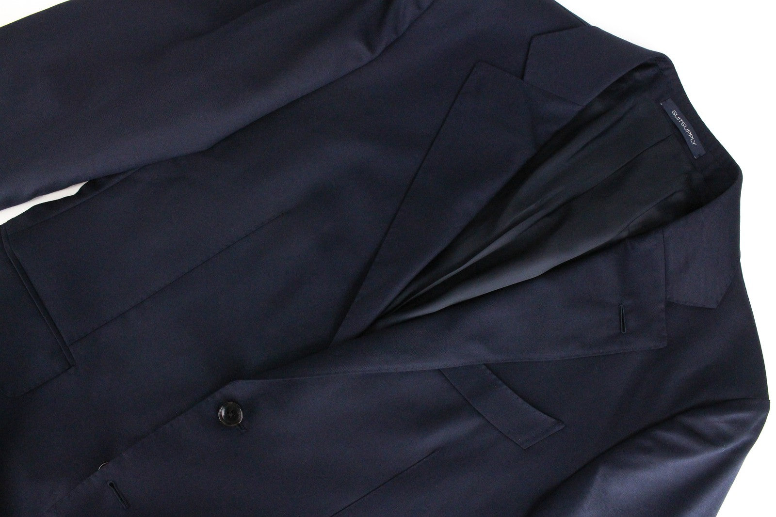 SUITSUPPLY La Spalla Men's Suit UK38S Blue Slim Fit S110s Wool Melange 2-Piece